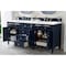 James Martin Vanities Brittany 72in Double Vanity, Victory Blue w/ 3 CM White Zeus Quartz Top 650-V72-VBL-3WZ - alternate 4